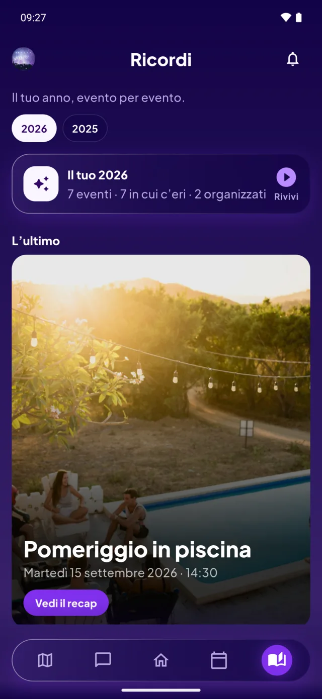 La sezione Ricordi: «Il tuo 2026, sette serate, sette a cui c’eri, due organizzate da te».